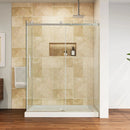 HOROW TE6076-SE-BN Brushed Nickel Frameless Corner Sliding Shower Enclosure Set