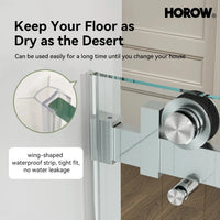 Brushed Nickel Shower Door with Sliding Frameless Model TE6076-BN