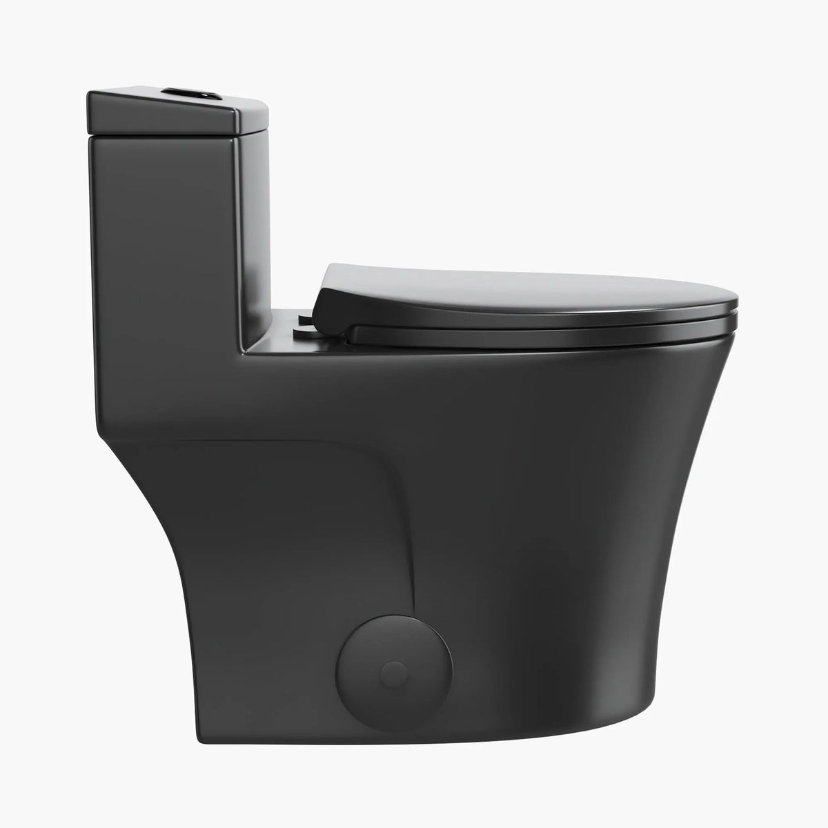 HOROW Black Ceramic Toilet 1.28 GPF Dual Flash Elongated One Piece Toilet Model T0338B HOROW