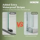 Brushed Nickel Shower Door with Sliding Frameless Model TE6076-BN