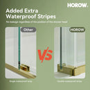 Brushed Gold Shower Door with Sliding Frameless and Glass Model TE6076-SG