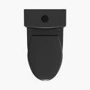 HOROW Black Ceramic Toilet 1.28 GPF Dual Flash Elongated One Piece Toilet Model T0338B