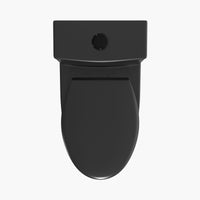 HOROW Black Ceramic Toilet 1.28 GPF Dual Flash Elongated One Piece Toilet Model T0338B