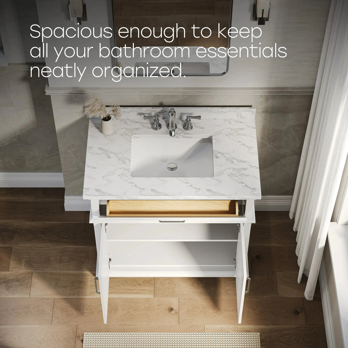 HOROW HR-VNB36 36" Bathroom Vanity Set with Cultured Marble Countertop