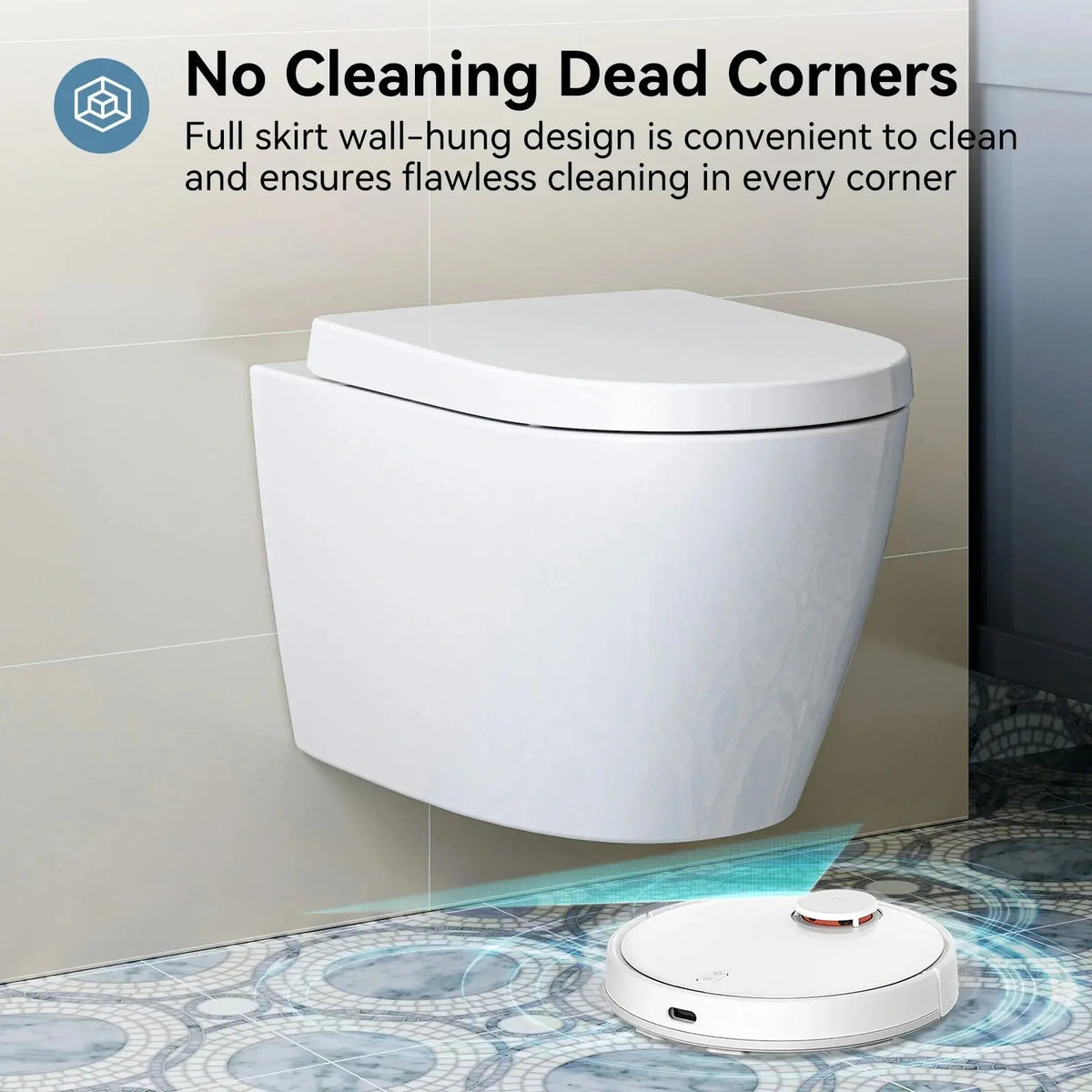 Wall Mounted Toilet with Power Flush and Sleek Model TG03W HOROW