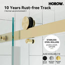 Brushed Gold Shower Door with Sliding Frameless and Glass Model TE6076-SG