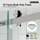 Brushed Nickel Shower Door with Sliding Frameless Model TE6076-BN