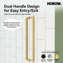 Brushed Gold Shower Door with Sliding Frameless and Glass Model TE6076-SG