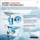 HOROW T04B ADA Smart Toilet with Foam Shield & UV Sterilization