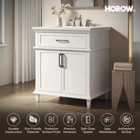 HOROW HR-VNA30 30" Bathroom Vanity Set with Matte Black Hardware