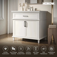 HOROW HR-VNA36 36" Bathroom Vanity Set with Matte Black Hardware