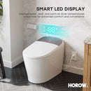 HORWOW  T03Plus Elongated Smart Bidet Toilet 1.1 GPF in White with Tank, Auto Flush, Heated Seat, Warm Air Dryer, Pump Assisted