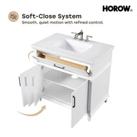HOROW HR-VNA36 36" Bathroom Vanity Set with Matte Black Hardware