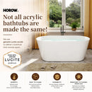 HOROW 59 Inch Deep soaking Tub Acrylic Freestanding Tub Model TU59-N-A