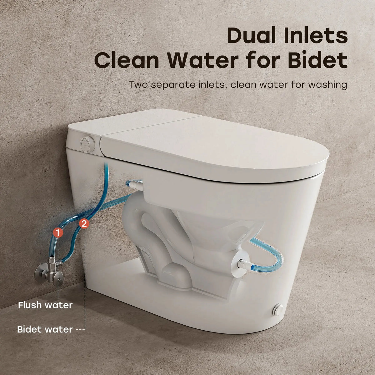 HOROW N30 Non-Electric Bidet Toilet with Comfort Chair Height