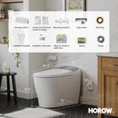 HORWOW  T03Plus Elongated Smart Bidet Toilet 1.1 GPF in White with Tank, Auto Flush, Heated Seat, Warm Air Dryer, Pump Assisted