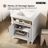 HOROW HR-VNA30 30" Bathroom Vanity Set with Matte Black Hardware