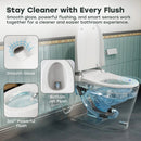 HOROW T03-AOCElongated Smart Bidet Toilet 1.1 GPF in White with Auto Open/Close, Tank, Heated Seat, Auto Flush, UV Purification