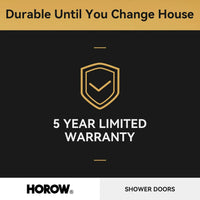 Brushed Gold Shower Door with Sliding Frameless and Glass Model TE6076-SG