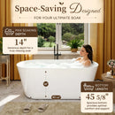 HOROW 59 Inch Deep soaking Tub Acrylic Freestanding Tub Model TU59-N-A