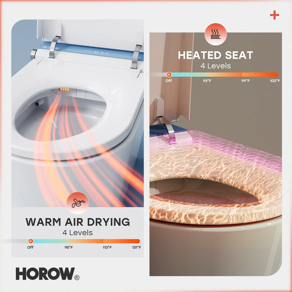HOROW T04B ADA Smart Toilet with Foam Shield & UV Sterilization