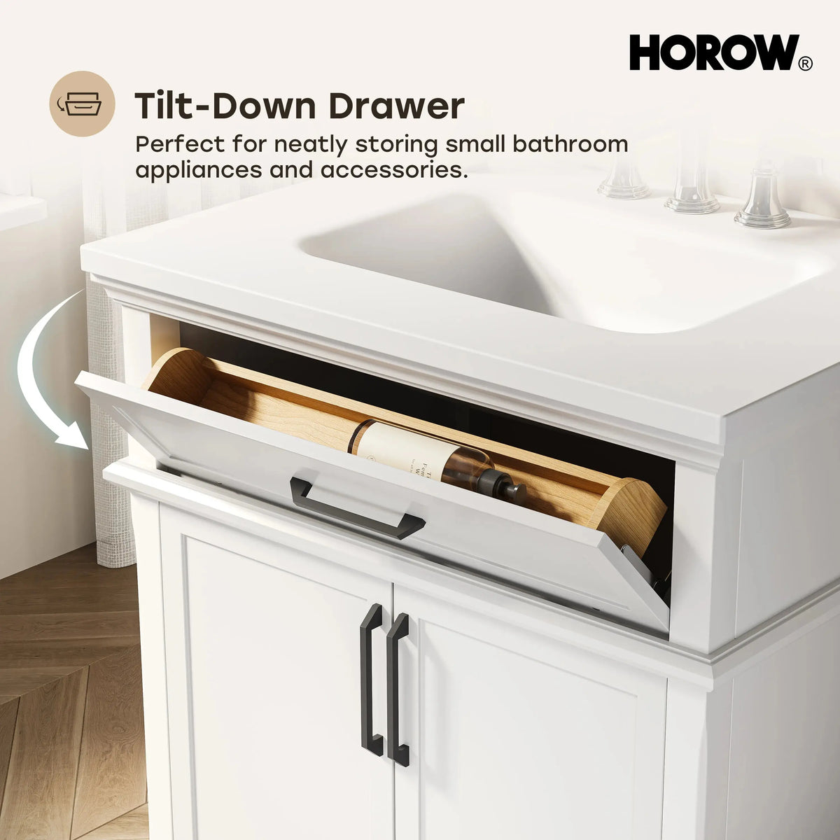 HOROW HR-VNA30 30" Bathroom Vanity Set with Matte Black Hardware