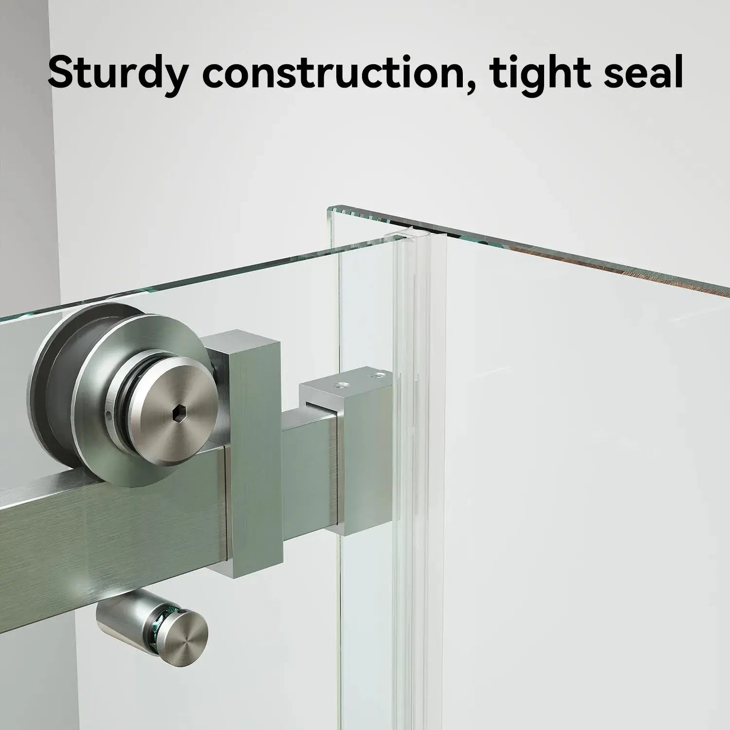 HOROW TE6076-SE-BN Brushed Nickel Frameless Corner Sliding Shower Enclosure Set
