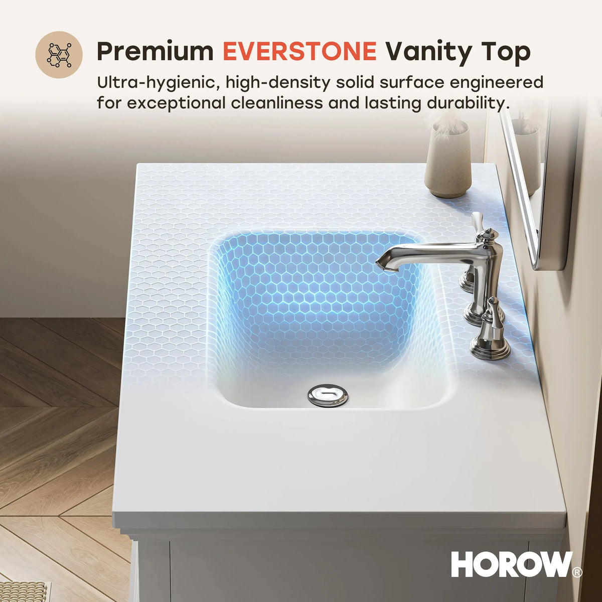 HOROW HR-VNA36 36" Bathroom Vanity Set with Matte Black Hardware