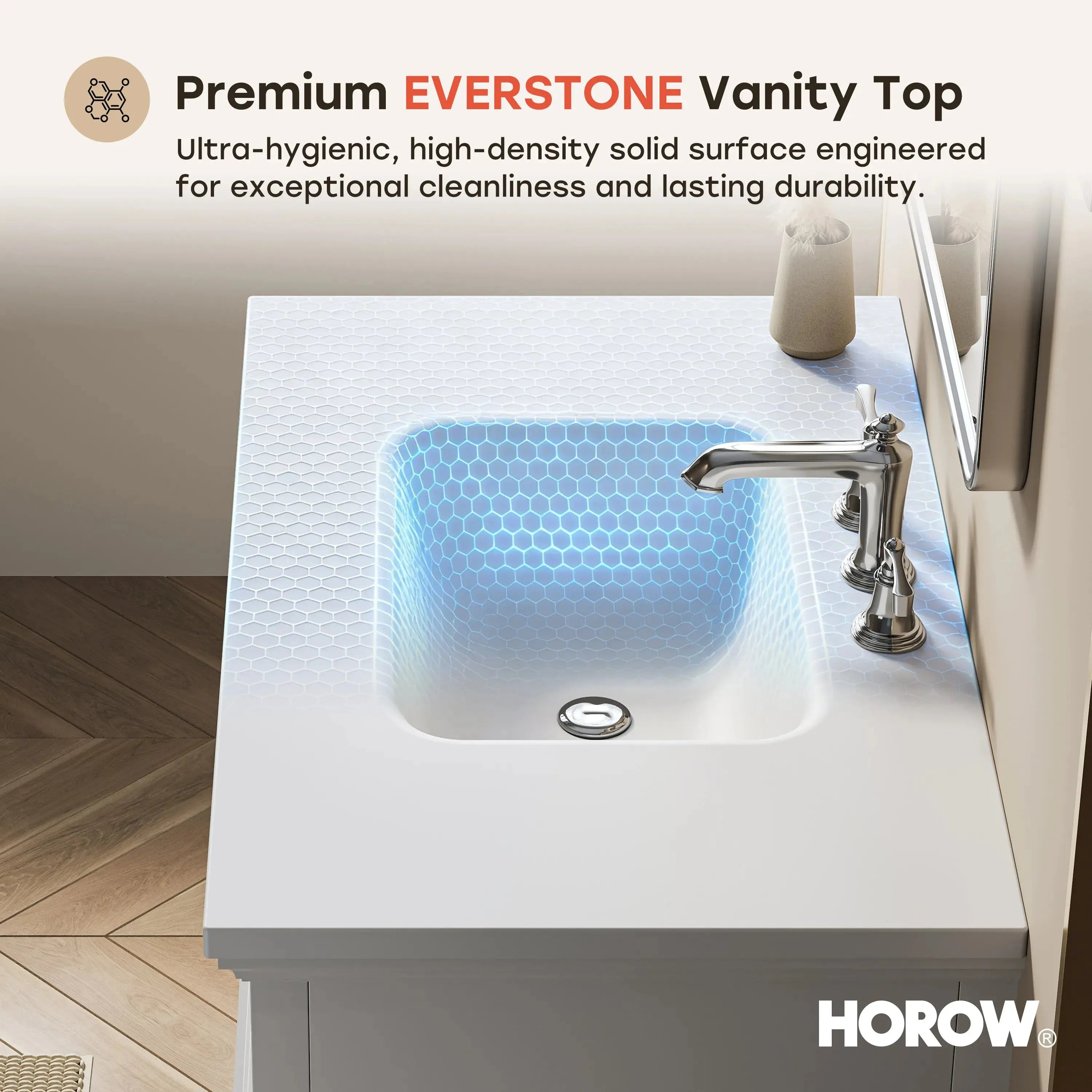 HOROW HR-VNA36 36" Bathroom Vanity Set with Matte Black Hardware