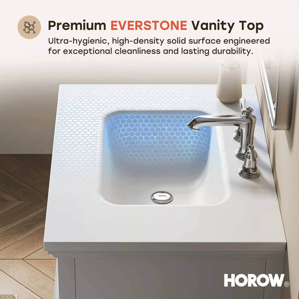 HOROW HR-VNA30 30" Bathroom Vanity Set with Matte Black Hardware
