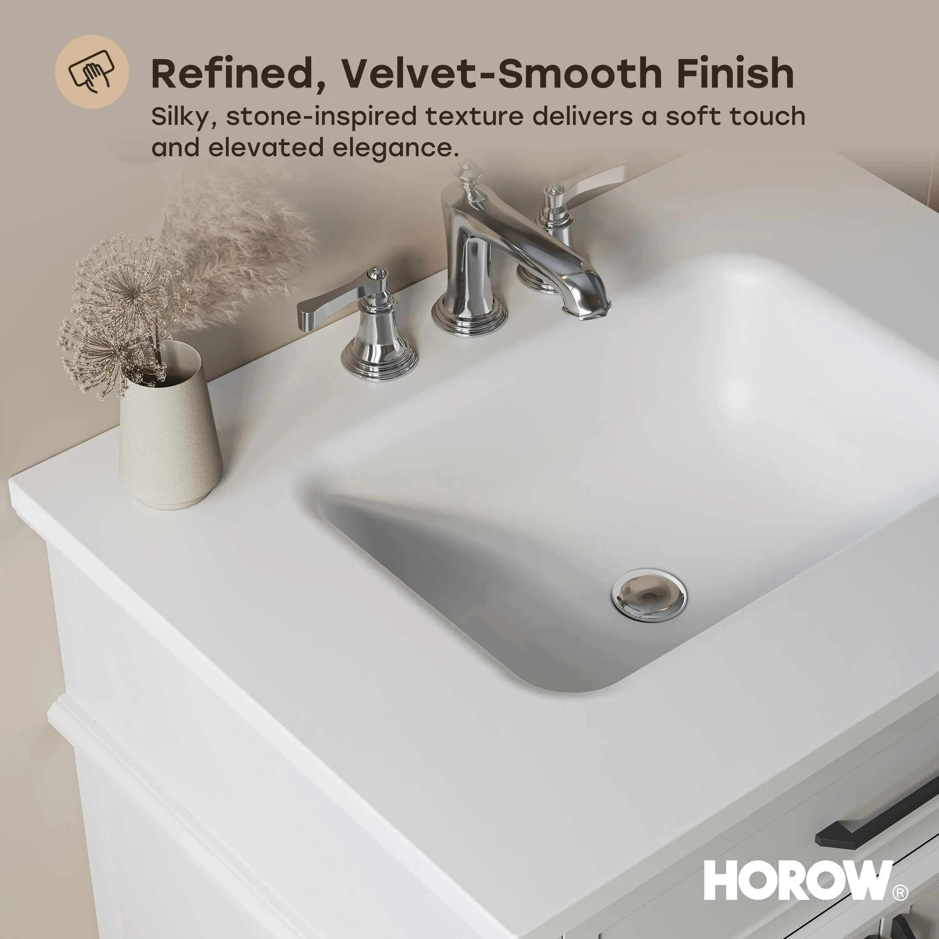 HOROW HR-VNA30 30" Bathroom Vanity Set with Matte Black Hardware