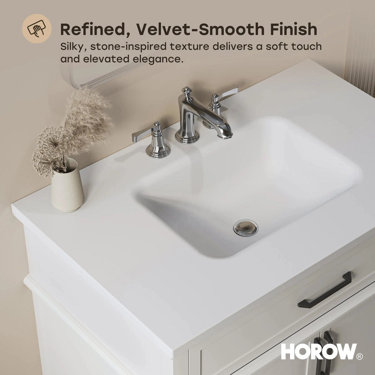 HOROW HR-VNA36 36" Bathroom Vanity Set with Matte Black Hardware