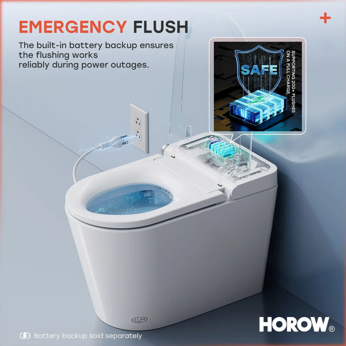 HOROW T04B ADA Smart Toilet with Foam Shield & UV Sterilization