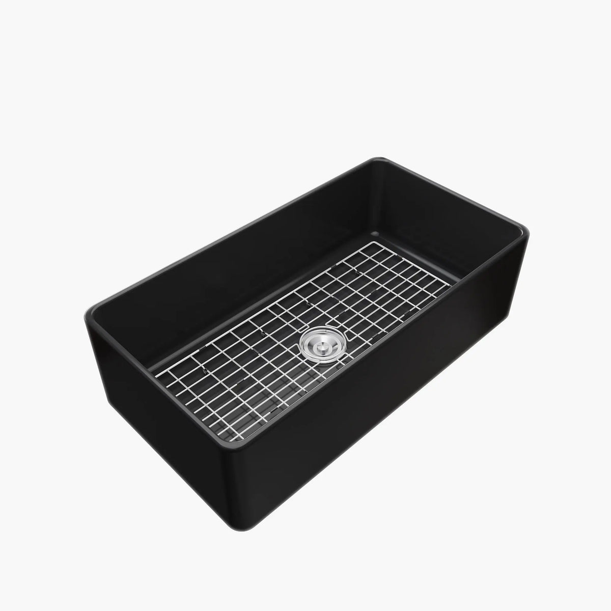 HOROW 36 Inch Sink Black Kitchen Farm Sink With Basket Strainer Model HR-S3618B HOROW