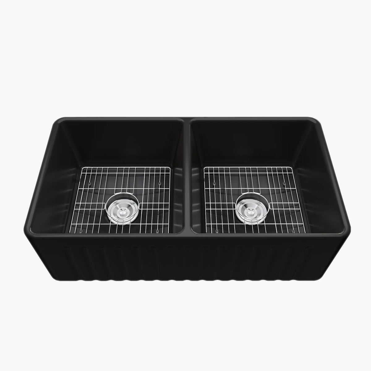 HOROW 33 Inch Farm Kitchen Sink Double Basin Fireclay Model HR-DS3318B HOROW