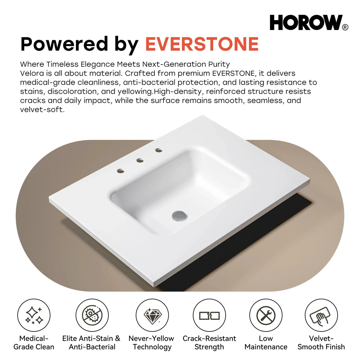 HOROW HR-VNA30 30" Bathroom Vanity Set with Matte Black Hardware