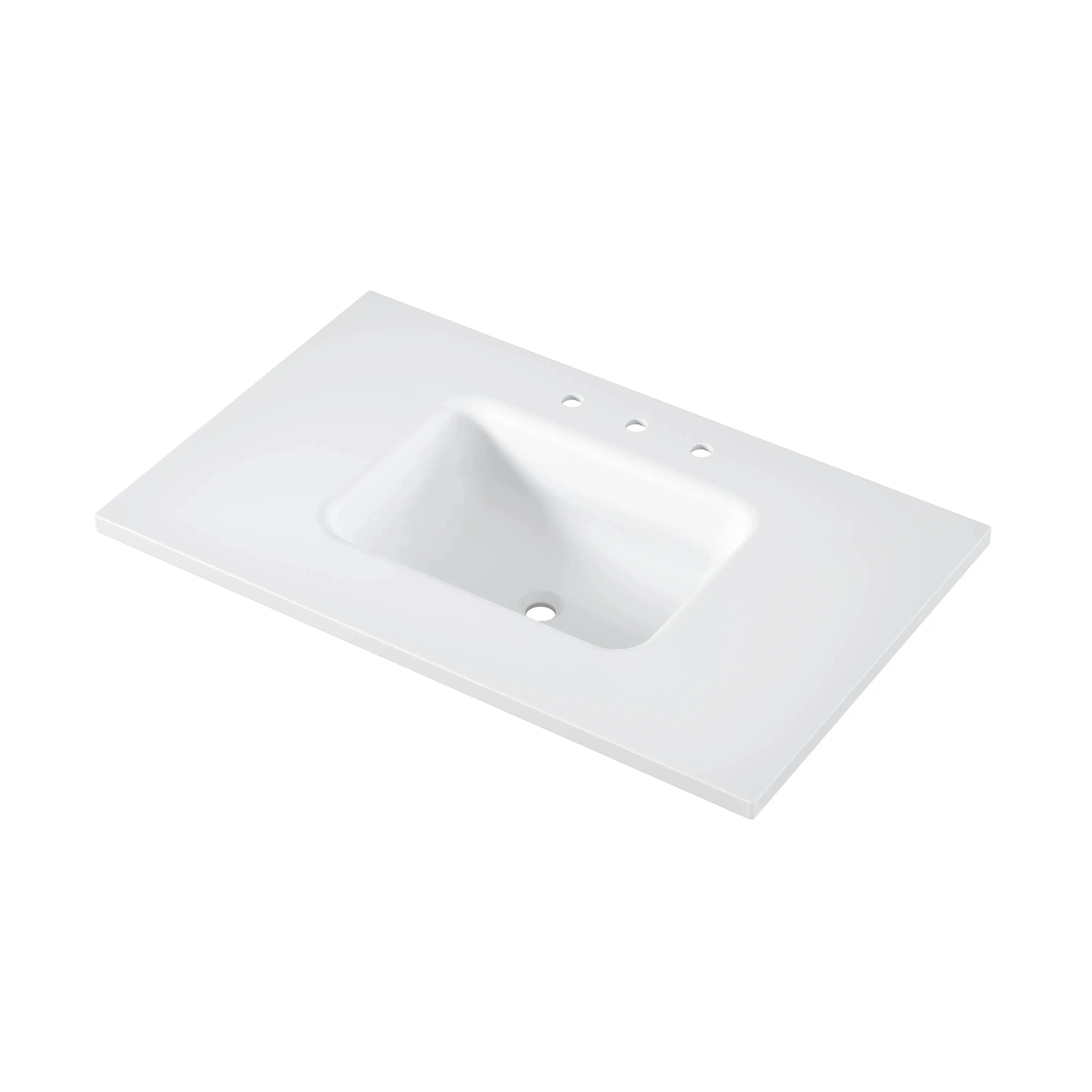 HOROW 36" Everstone Single Bowl Vanity Sink, Anti-Bacterial, Crack-Resistant, Velvet-Smooth Finish Model HR-VNA36D
