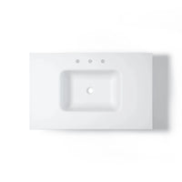 HOROW 36" Everstone Single Bowl Vanity Sink, Anti-Bacterial, Crack-Resistant, Velvet-Smooth Finish Model HR-VNA36D