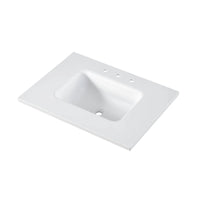 HOROW HR-VNA30D Integrated Everstone Single Sink Vanity Top - 30" Solid Surface Basin, Seamless Hygienic Design
