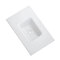 HOROW 36" Everstone Single Bowl Vanity Sink, Anti-Bacterial, Crack-Resistant, Velvet-Smooth Finish Model HR-VNA36D