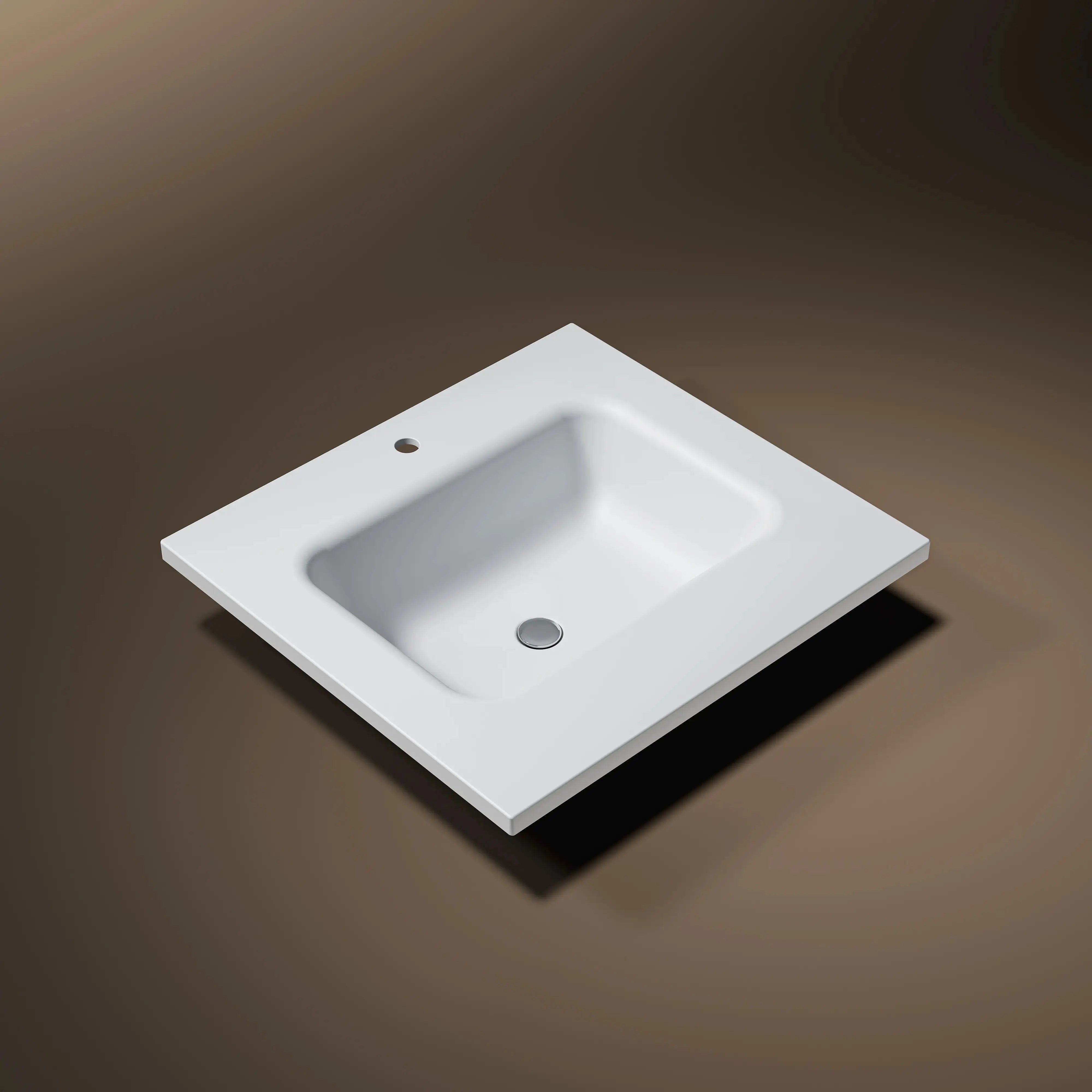 HOROW 24" Bathroom Vanity Basin Seamless Solid Surface Basin with Crack-Resistant Design Model HR-VNA24D