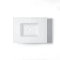 HOROW HR-VNA30D Integrated Everstone Single Sink Vanity Top - 30" Solid Surface Basin, Seamless Hygienic Design