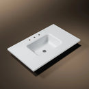 HOROW 36" Everstone Single Bowl Vanity Sink, Anti-Bacterial, Crack-Resistant, Velvet-Smooth Finish Model HR-VNA36D