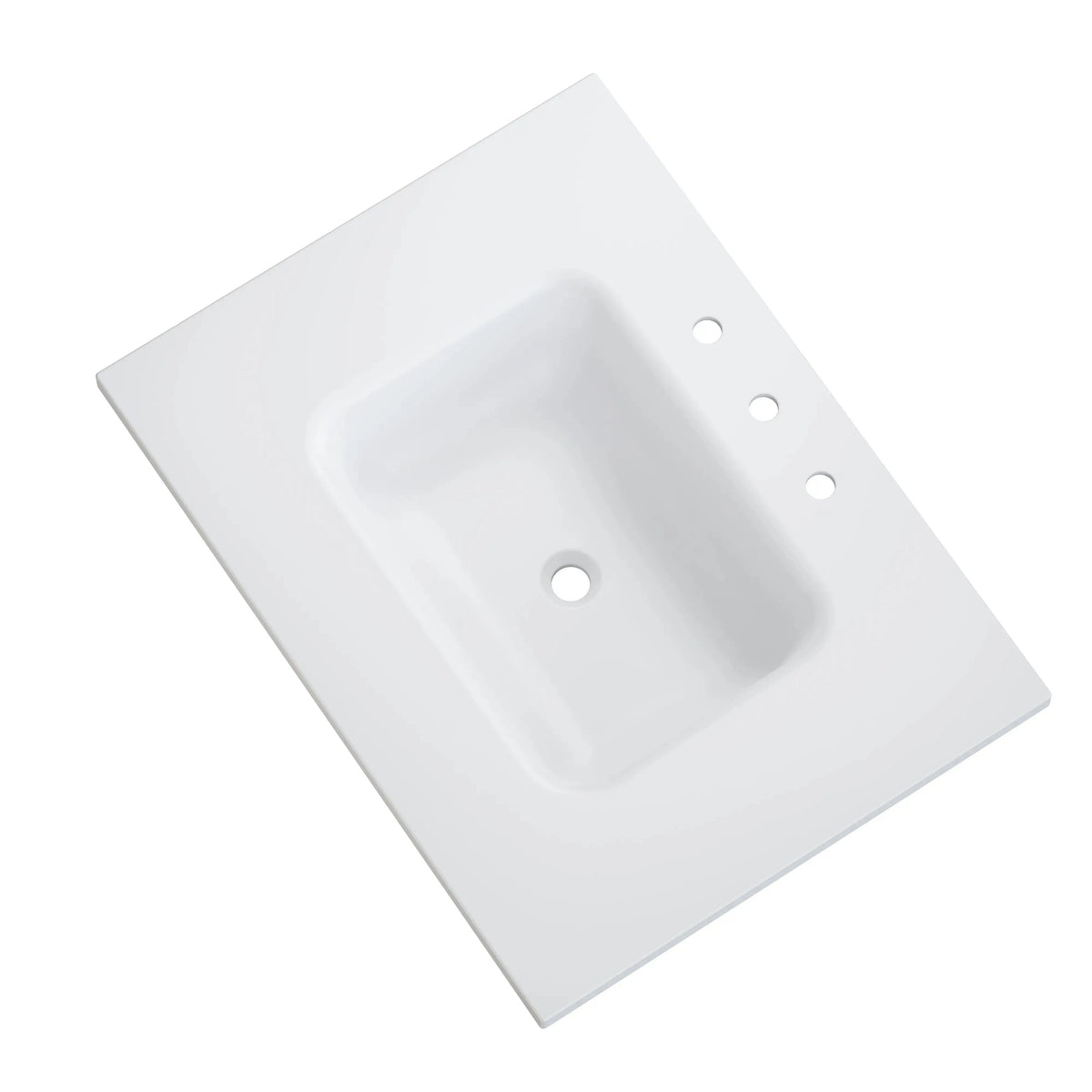 HOROW HR-VNA30D Integrated Everstone Single Sink Vanity Top - 30" Solid Surface Basin, Seamless Hygienic Design