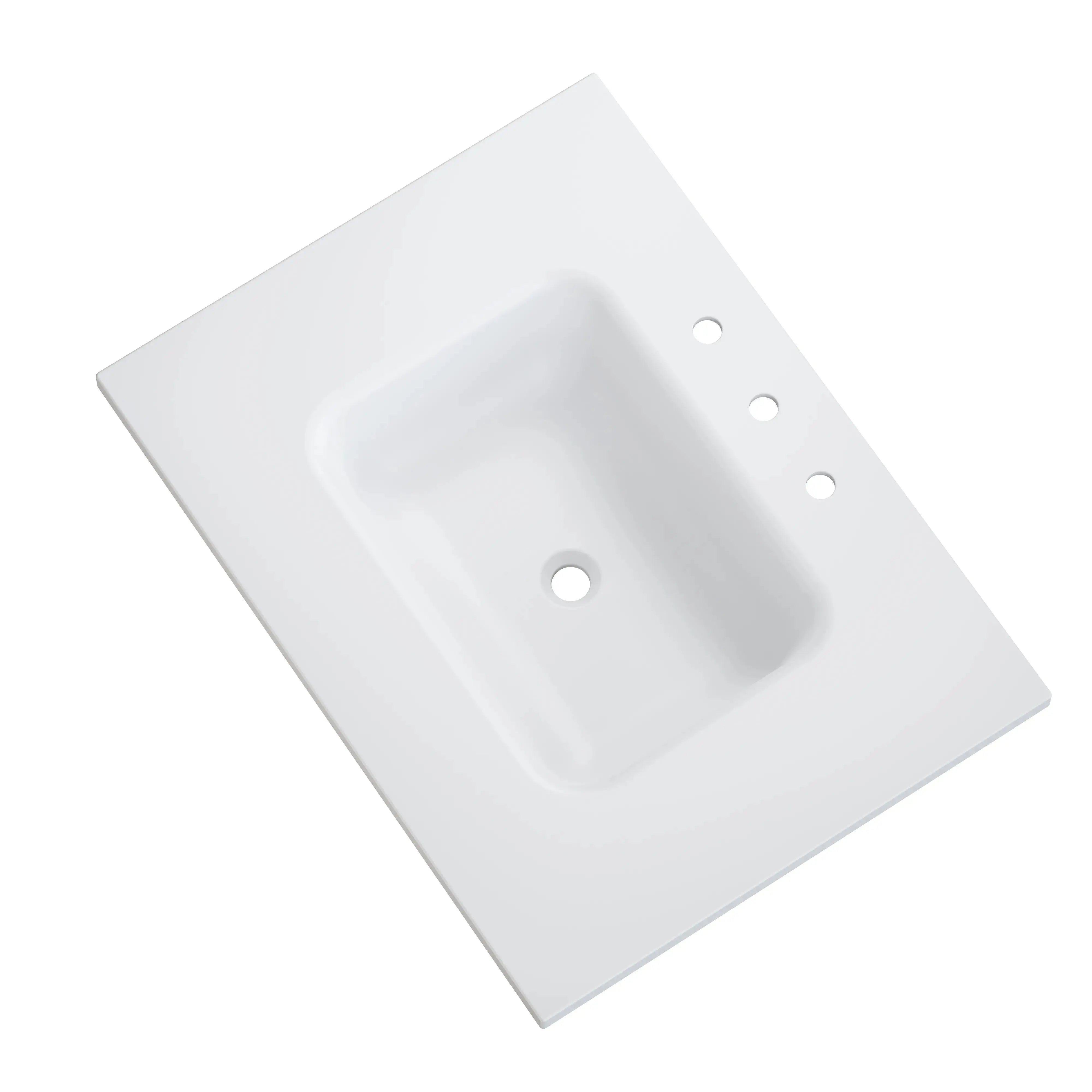 HOROW HR-VNA30D Integrated Everstone Single Sink Vanity Top - 30" Solid Surface Basin, Seamless Hygienic Design