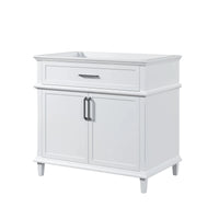 HOROW 36" White Bathroom Vanity Cabinet with Tilt-down Drawer and Spacious Double-door Cabinet Model HR-VNA36-1