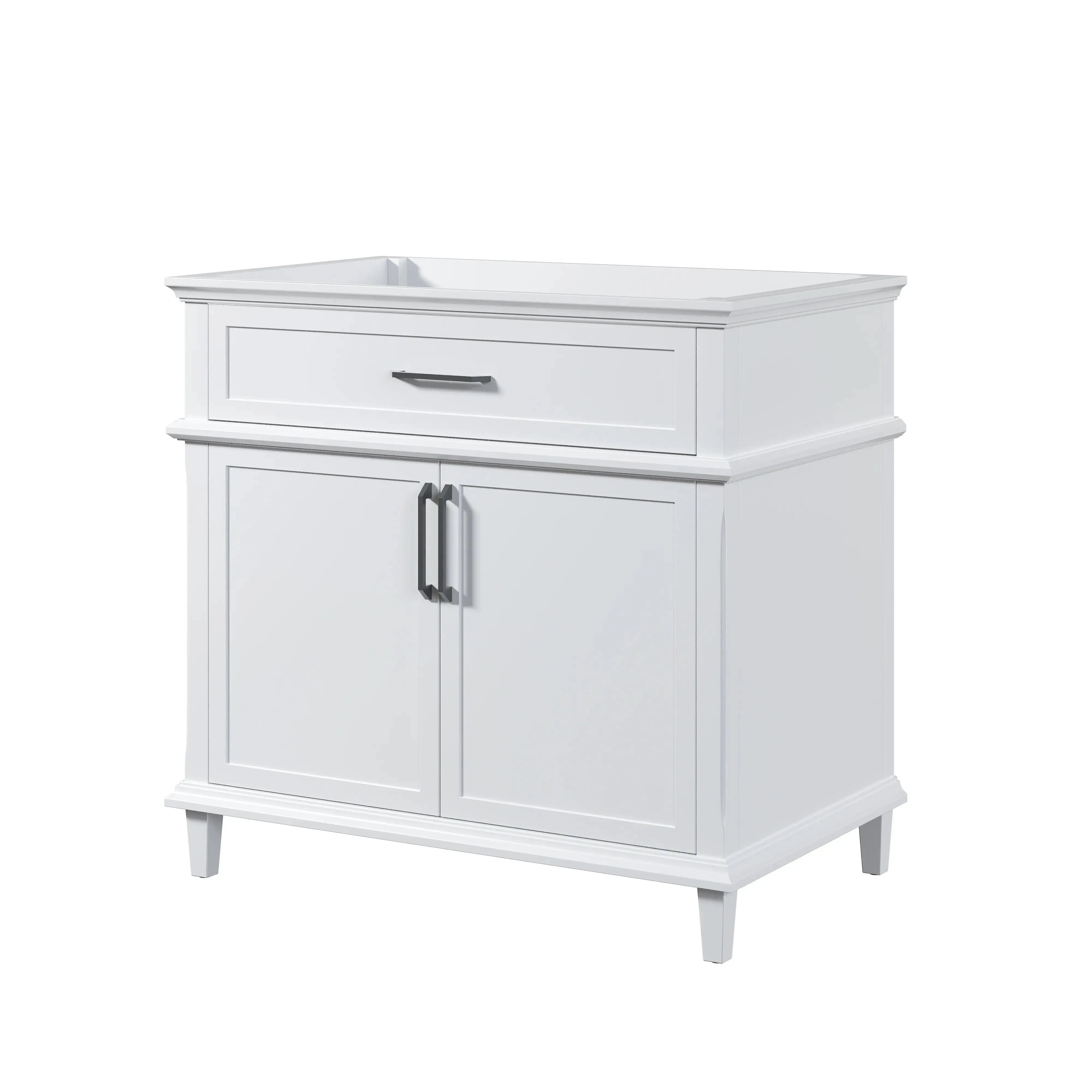 HOROW 36" White Bathroom Vanity Cabinet with Tilt-down Drawer and Spacious Double-door Cabinet Model HR-VNA36-1