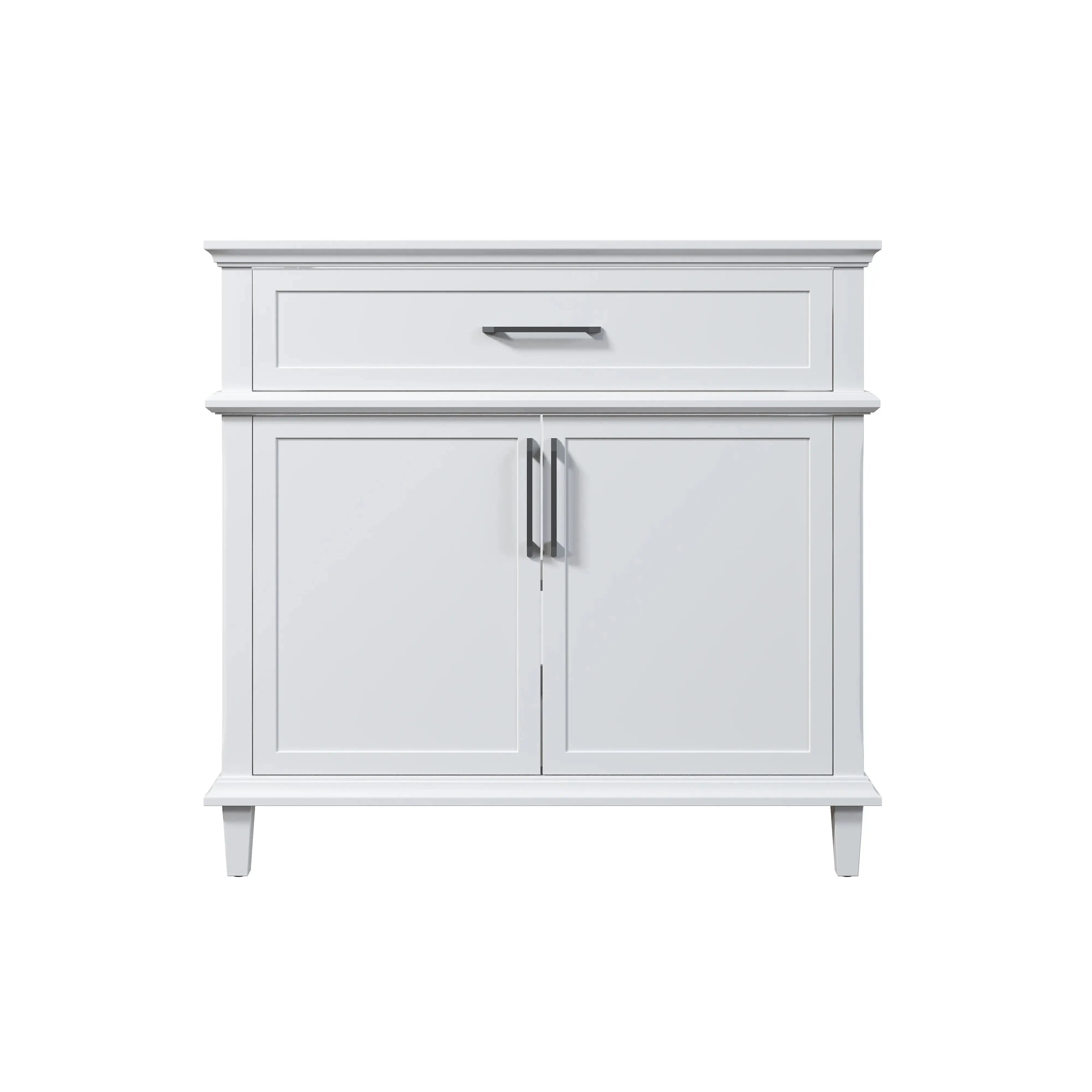 HOROW 36" White Bathroom Vanity Cabinet with Tilt-down Drawer and Spacious Double-door Cabinet Model HR-VNA36-1