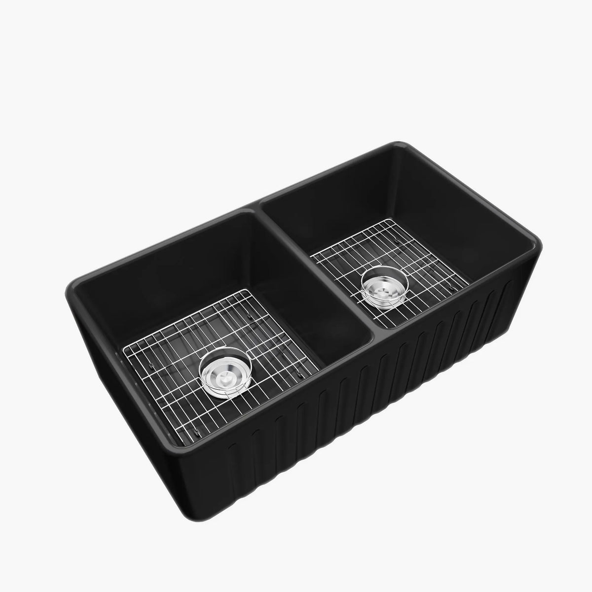 HOROW 33 Inch Farm Kitchen Sink Double Basin Fireclay Model HR-DS3318B HOROW