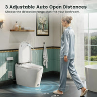HOROW T03-AOCElongated Smart Bidet Toilet 1.1 GPF in White with Auto Open/Close, Tank, Heated Seat, Auto Flush, UV Purification
